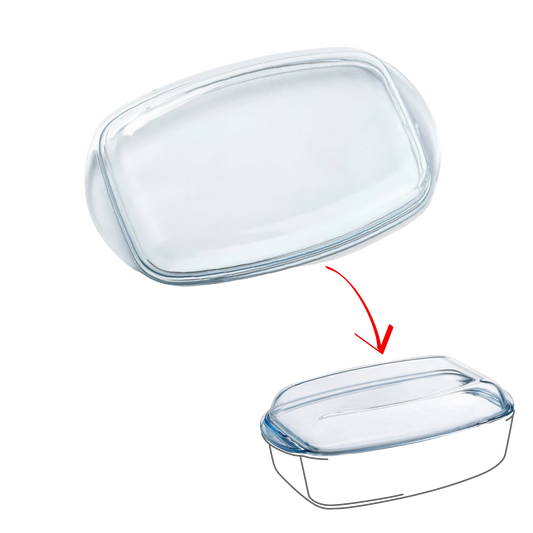 Vervangingsdeksel Rechthoekige glazen braadpan