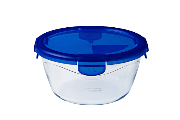 Cook&Go - Ronde glazen bewaardoos met waterdicht deksel
