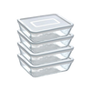 Set de 4 platos rectangulares medianos de cristal con tapa - Cook & Freeze