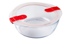 Contenitore per microonde rotondo in vetro con coperchio con valvola a vapore - Cook & Heat