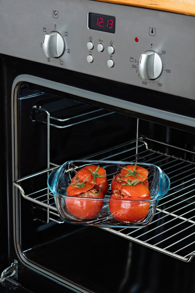 Square glass dish with steam valve lid - Cook & Heat