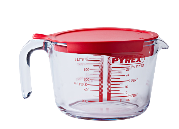 Glas-Messbecher mit Deckel 1L
