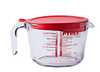 Glass measuring jug with lid 1L