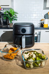Plato de vidrio para airfryer con asa extraíble