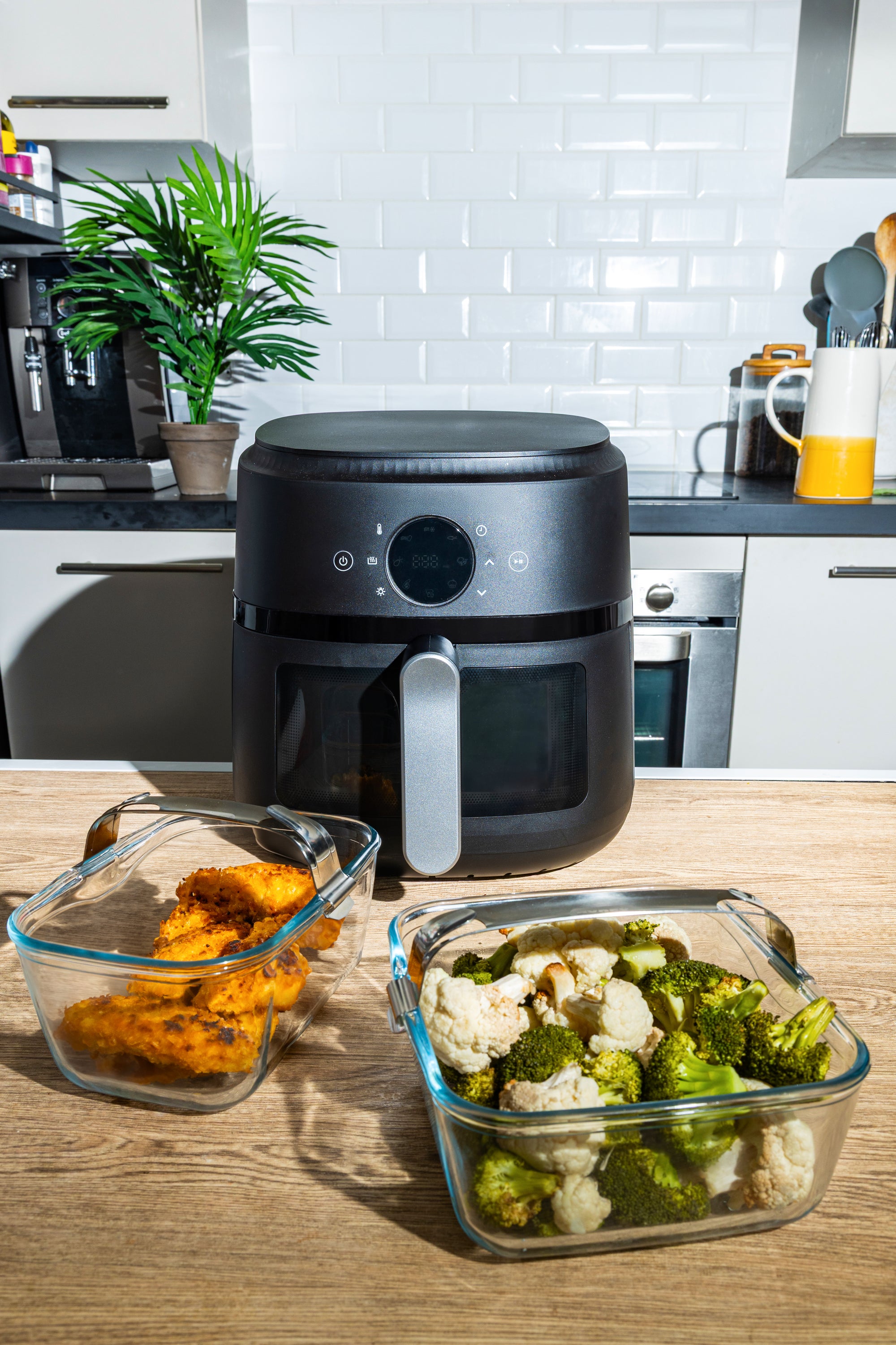 Plato de vidrio para airfryer con asa extraíble