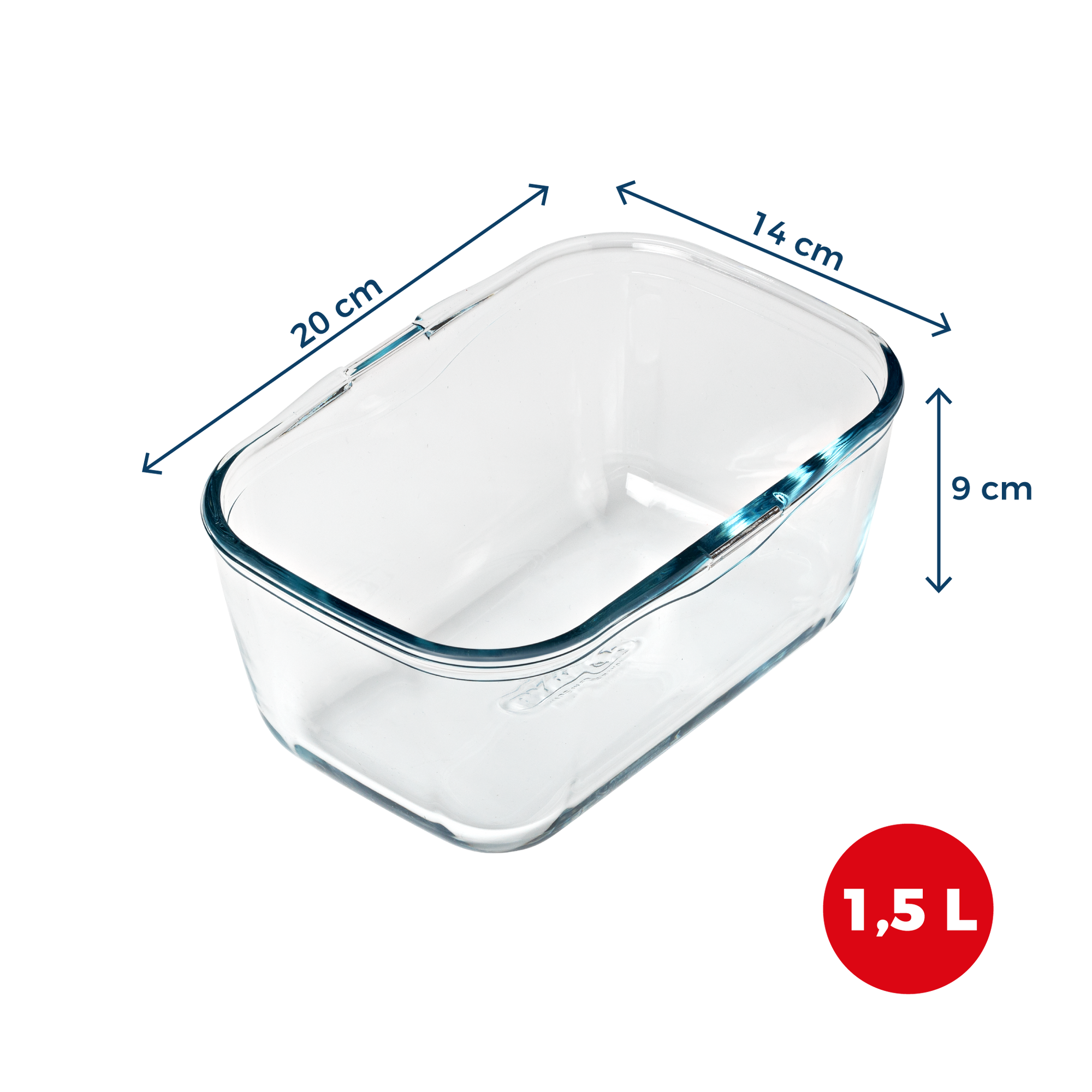 Glazen airfryerschaal met afneembaar handvat