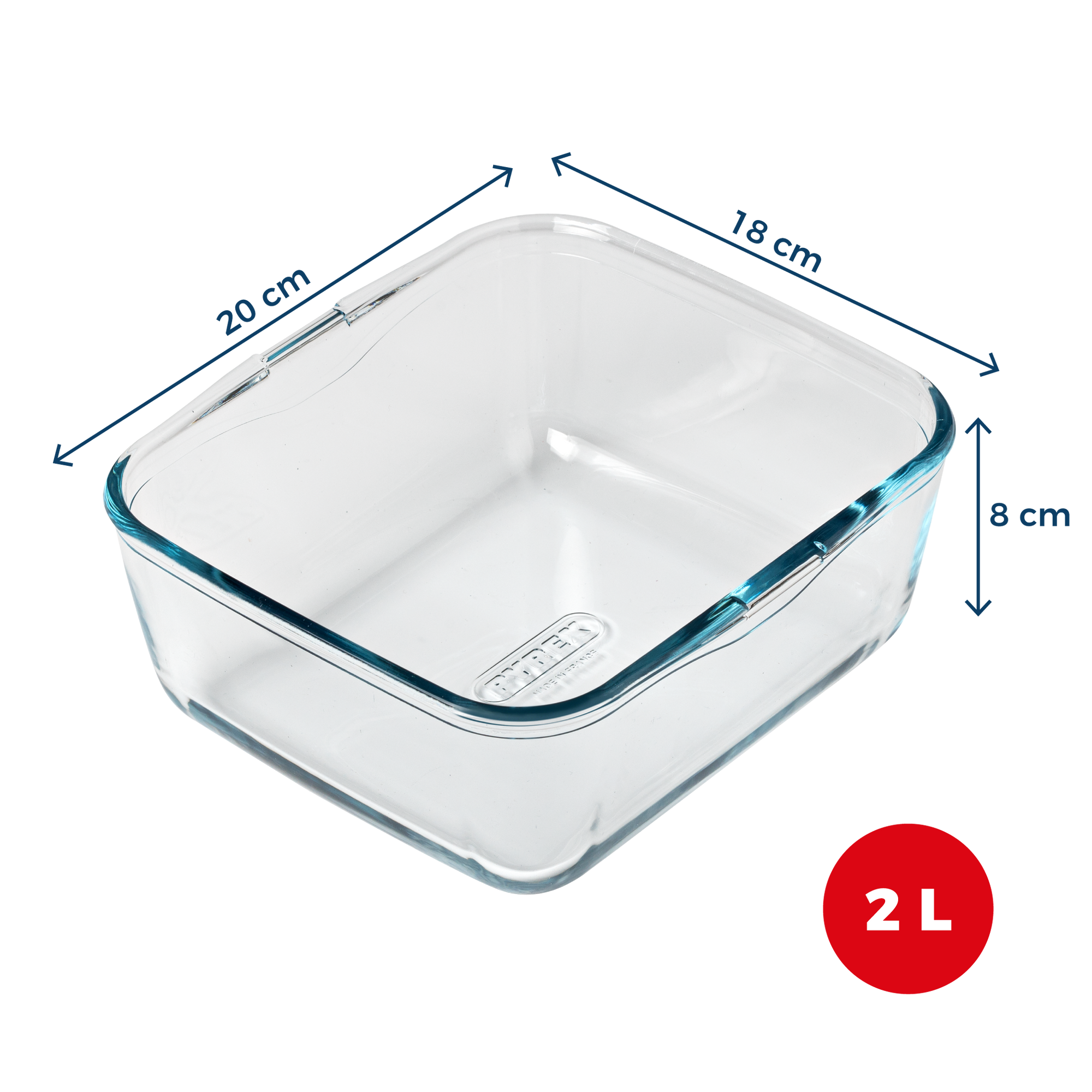 Glazen airfryerschaal met afneembaar handvat