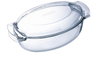 Large oval glass casserole dish