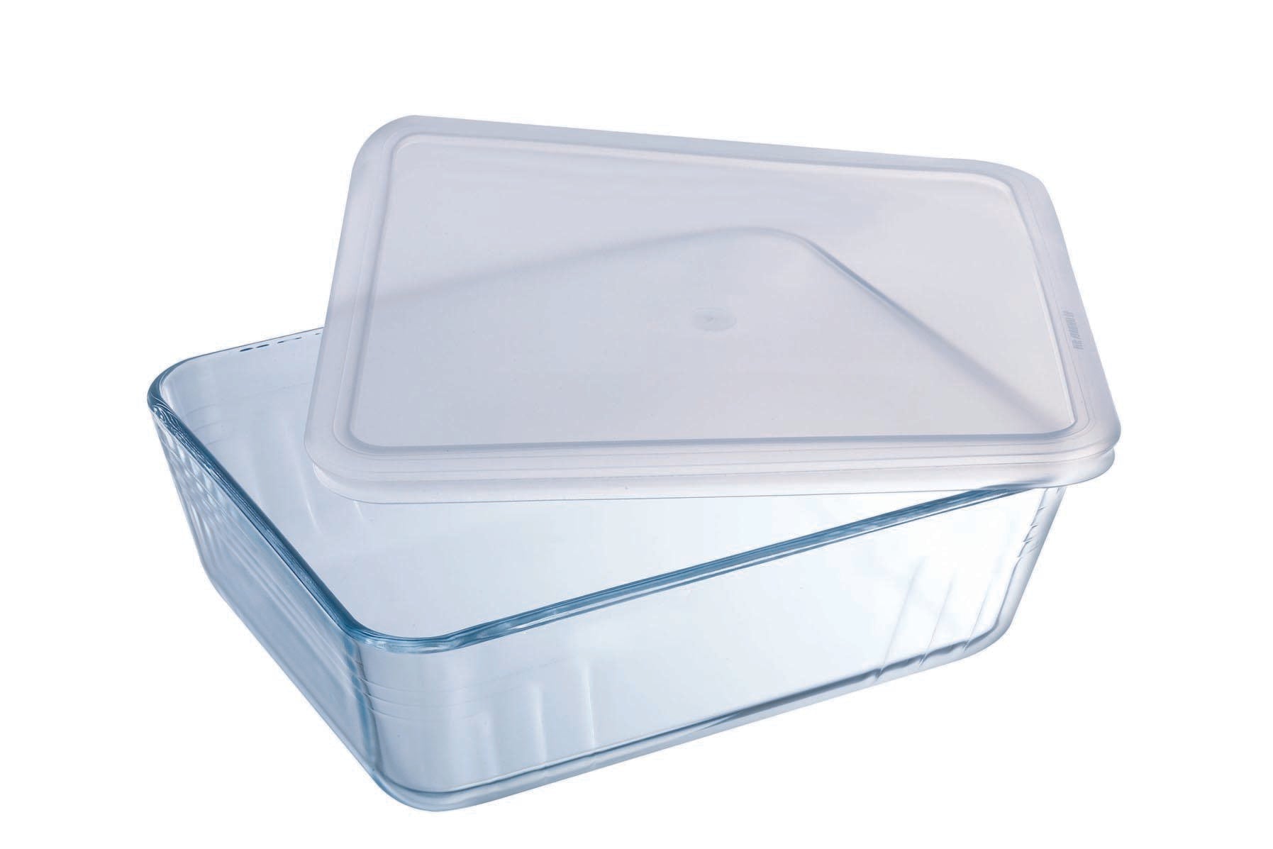 Cook&Freeze - Lot de 4 plats de conservation en verre rectangulaires avec couvercle