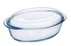 Large oval glass casserole dish