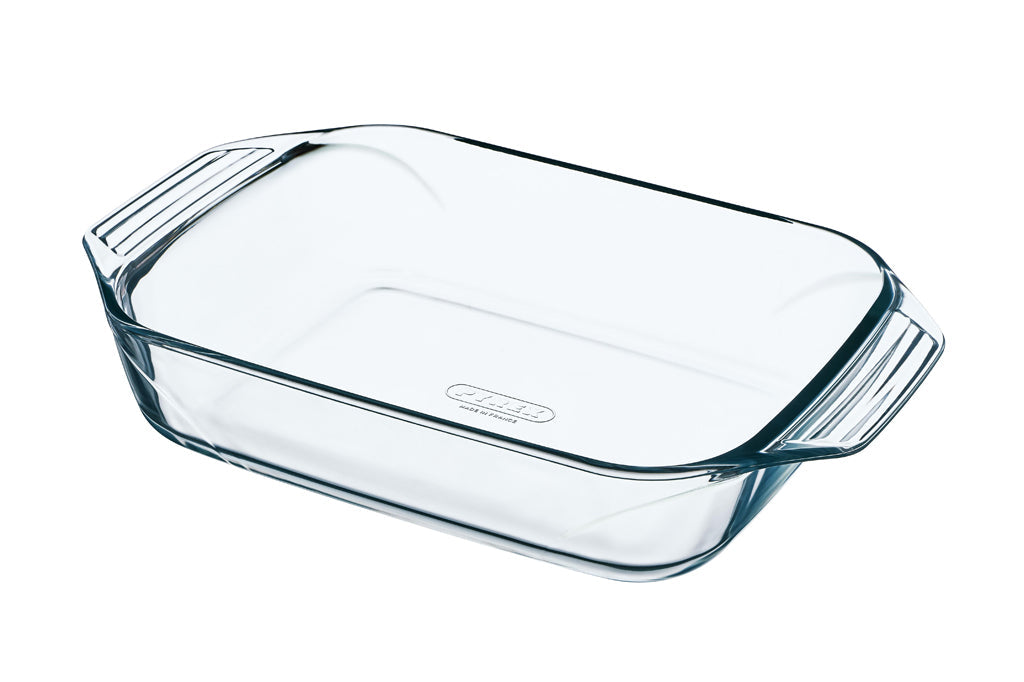 Set of 4 rectangular glass oven dishes with easy grip 27,31 35 and 39 cm - Irresistible