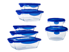 Cook & Go - 7er-Set Aufbewahrungsschalen aus Glas mit auslaufsicherem Deckel
