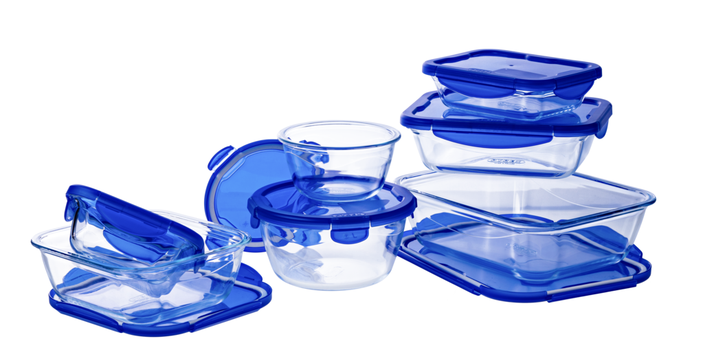 Cook & Go - 7er-Set Aufbewahrungsschalen aus Glas mit auslaufsicherem Deckel