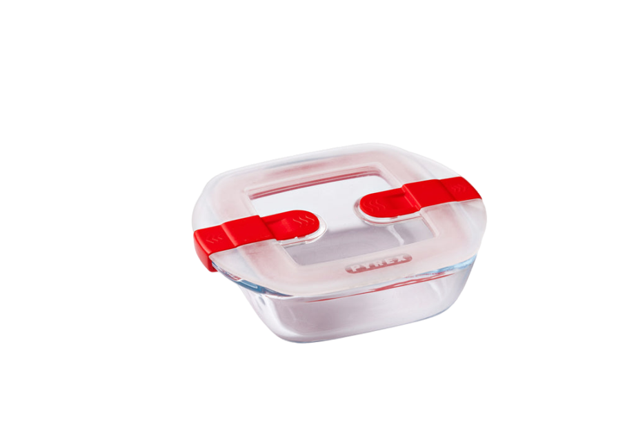 Set van 3 glazen voorraadschalen met stoomventieldeksel - Cook & Heat