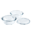 Set of 2 round glass casseroles