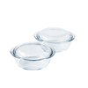 Set of 2 round glass casseroles