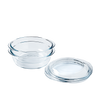 Set of 2 round glass casseroles