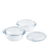 Set of 2 round glass casseroles