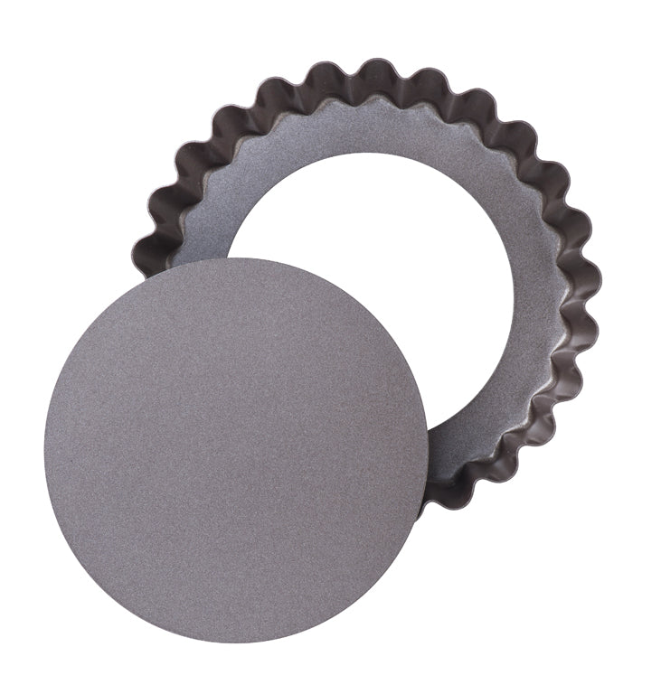 Lot de 4 tartelettes avec fond amovible en métal 10 cm - asimetriA