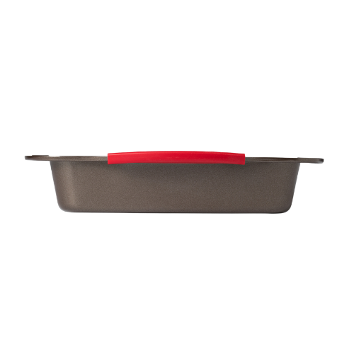 Fuente de metal para horno rectangular de fácil agarre - asimetriA