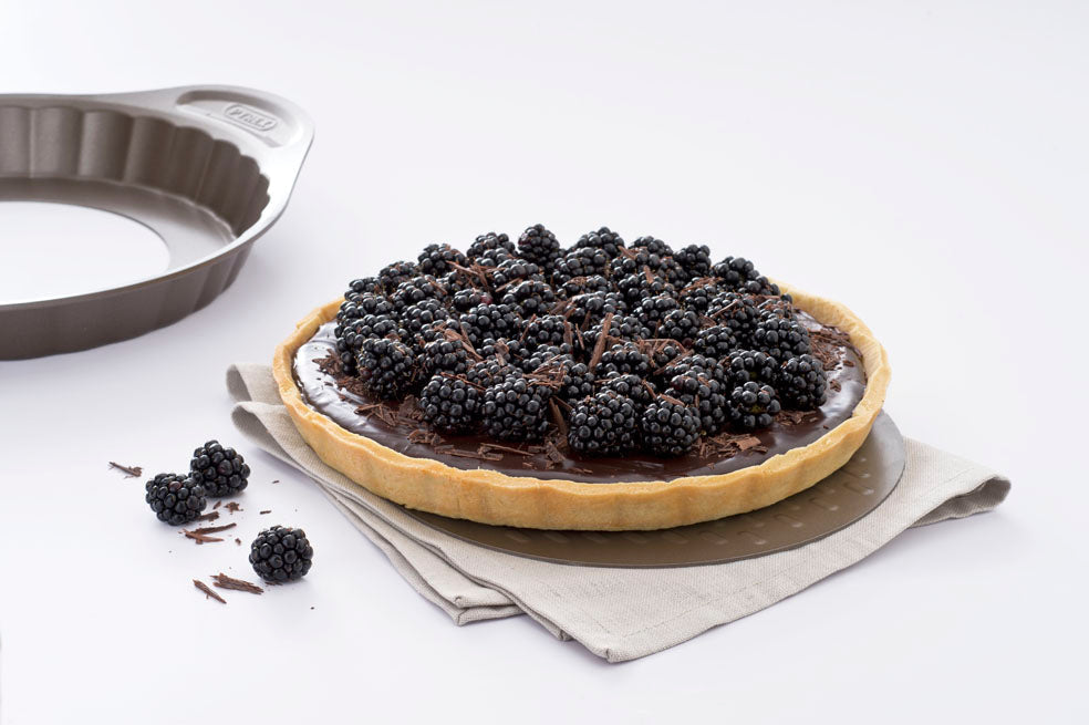 asimetriA- Stampo per crostata con base metallica estraibile e impugnatura facile 25 cm