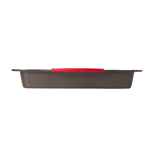 Fuente de metal para horno rectangular de fácil agarre - asimetriA
