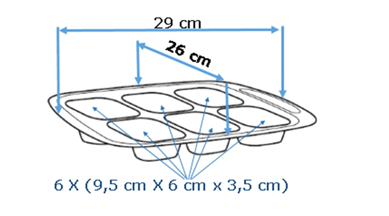 Mini tortiera in metallo con 6 cavità - asimetriA