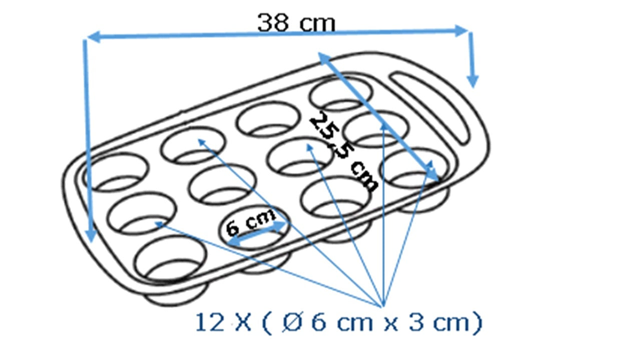 asimetriA - Stampo per muffin in metallo a presa facile