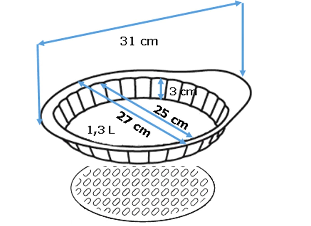asimetriA- Stampo per crostata con base metallica estraibile e impugnatura facile 25 cm