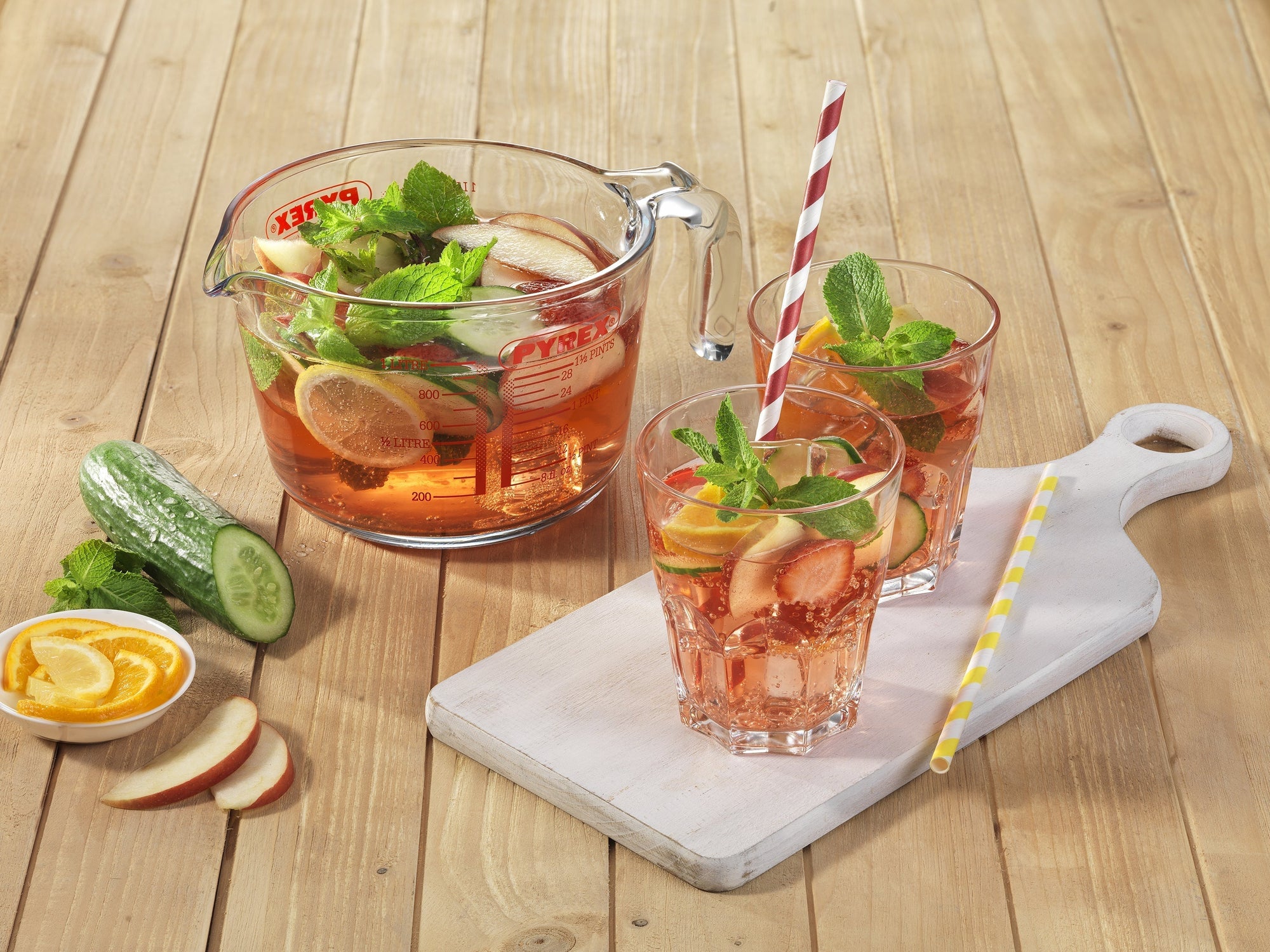 Set van 3 glazen maatbekers van 1 l/500 ml/350 ml, hittebestendig Set van 3 glazen maatbekers van 1 l/500 ml/350 ml, hittebestendig
