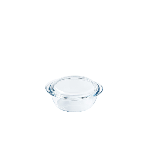 Multi-purpose round glass casserole - 4 IN 1 range