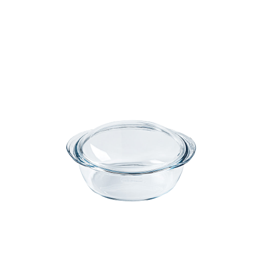 Multi-purpose round glass casserole - 4 IN 1 range