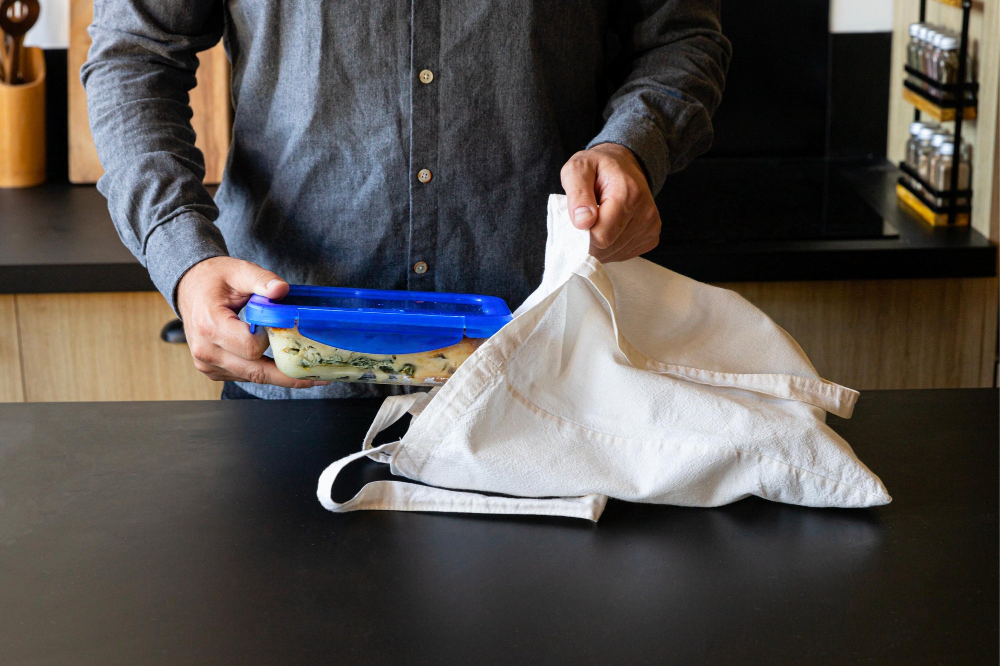 Cook&Go - Caja rectangular de cristal hermética para guardar alimentos