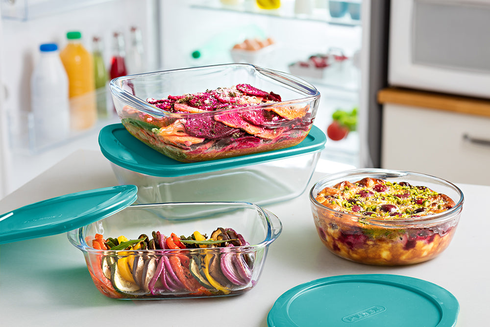 Runde Glasschale mit Deckel - Cook & Store