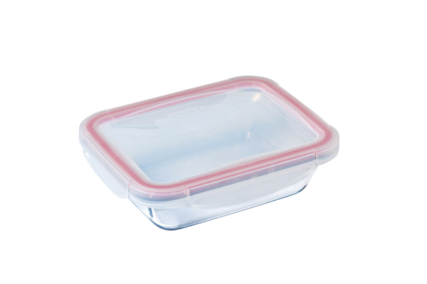 Cook&Go - Caja rectangular de cristal hermética para guardar alimentos