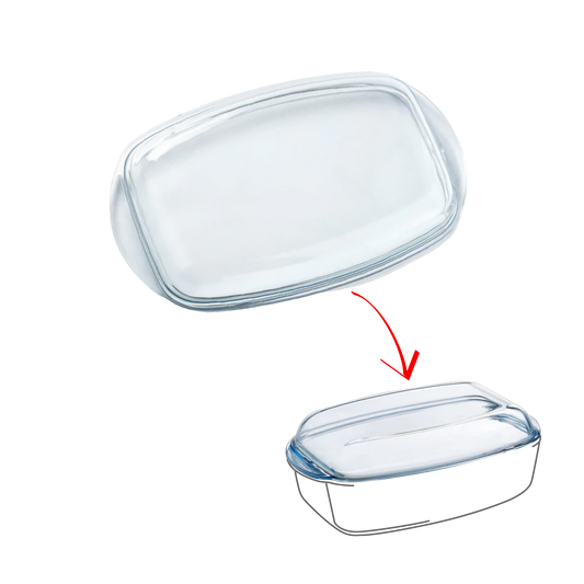 Vervangingsdeksel Rechthoekige glazen braadpan