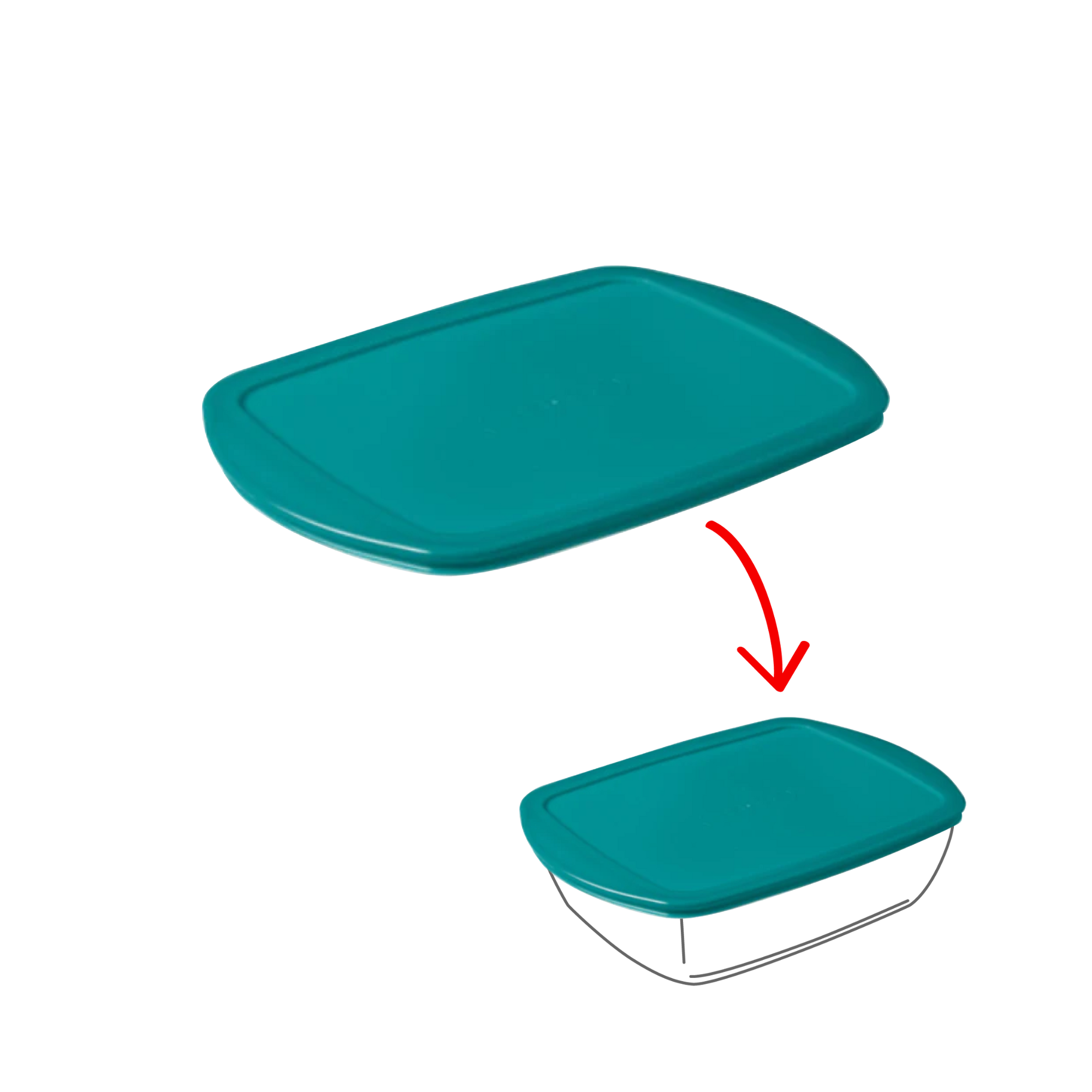 Cook&Store - Ersatzdeckel rechteckig peacock green