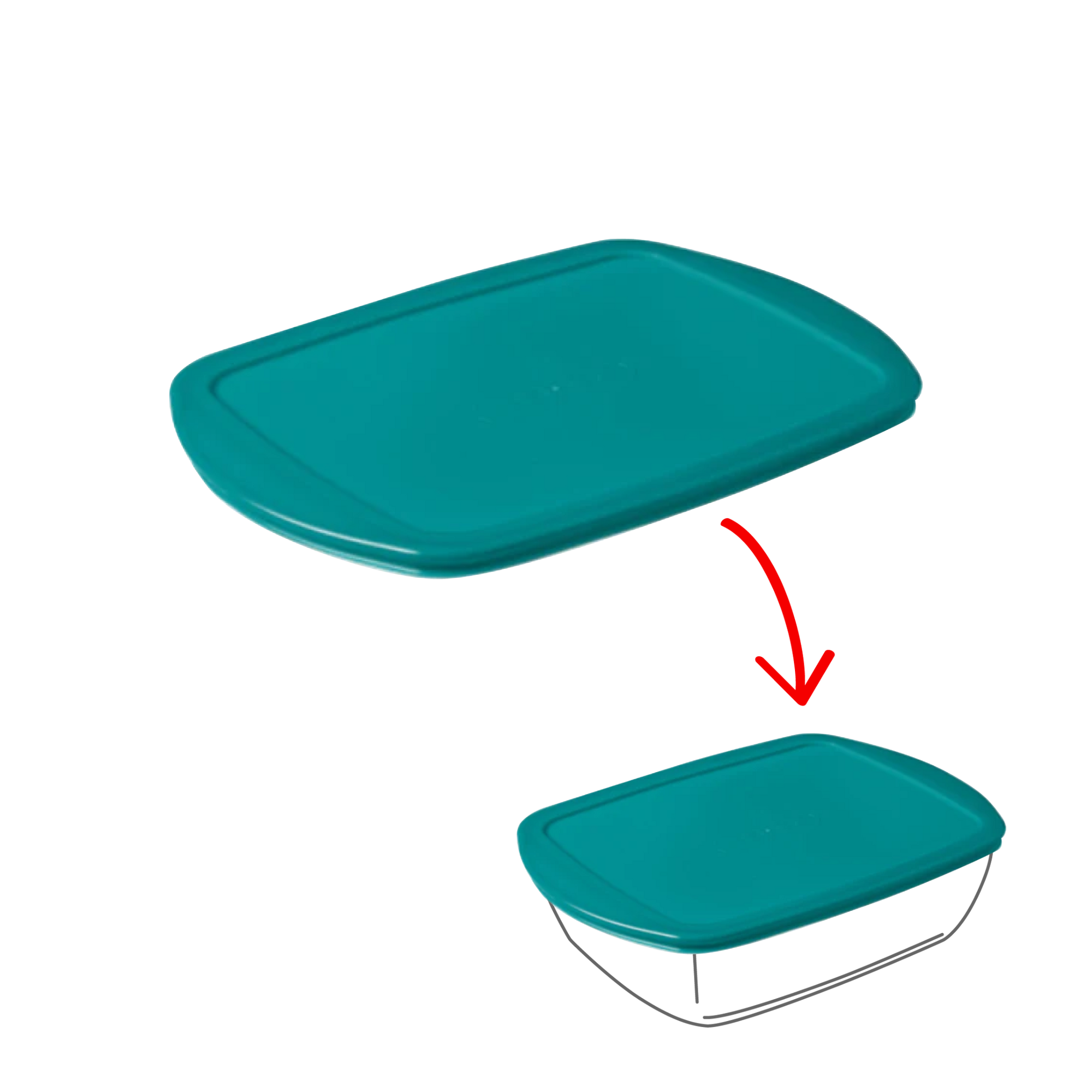 Cook&Store - Ersatzdeckel rechteckig peacock green