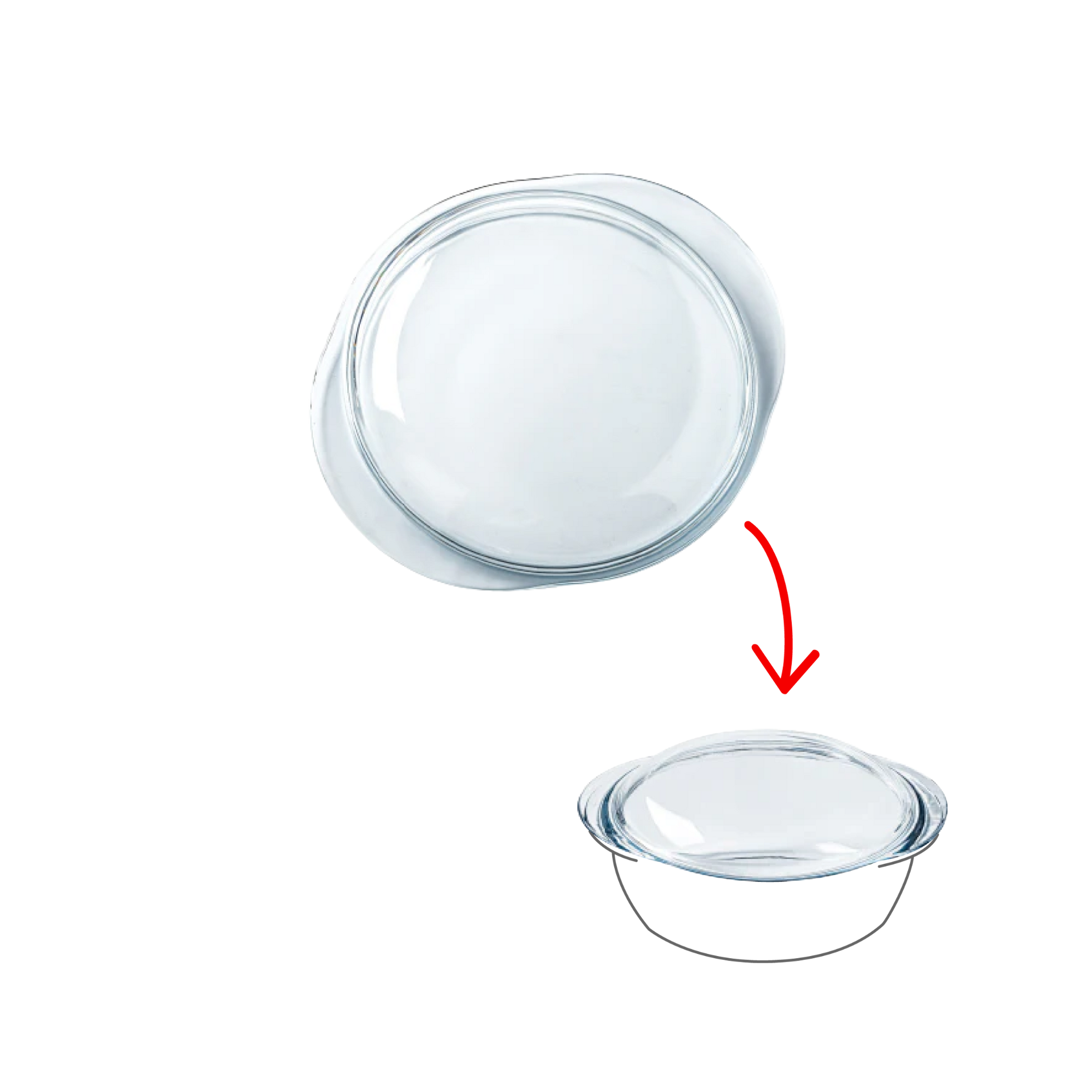 Vervangend deksel voor glazen braadpan Cocotte Ronde