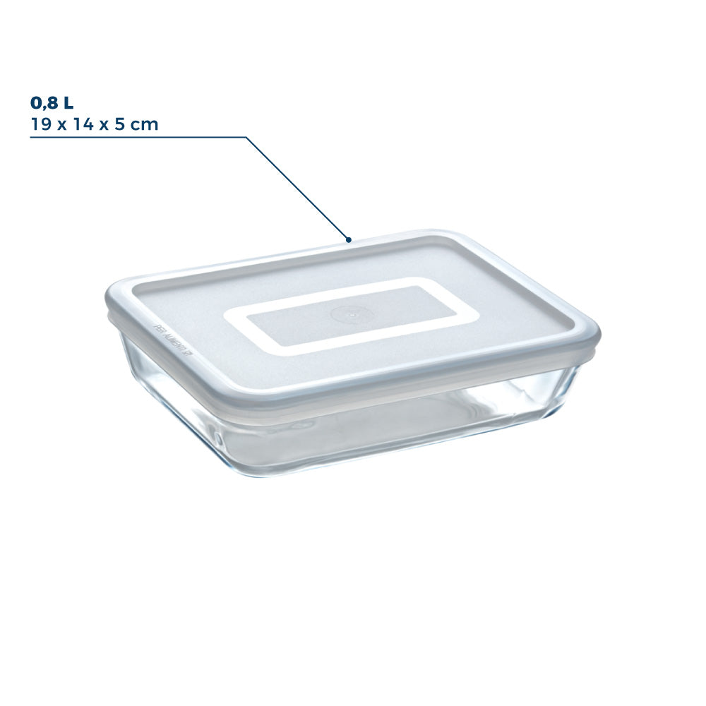 Cook & Freeze - Plat rectangulaire en verre avec couvercle spécial congélation air fyer*