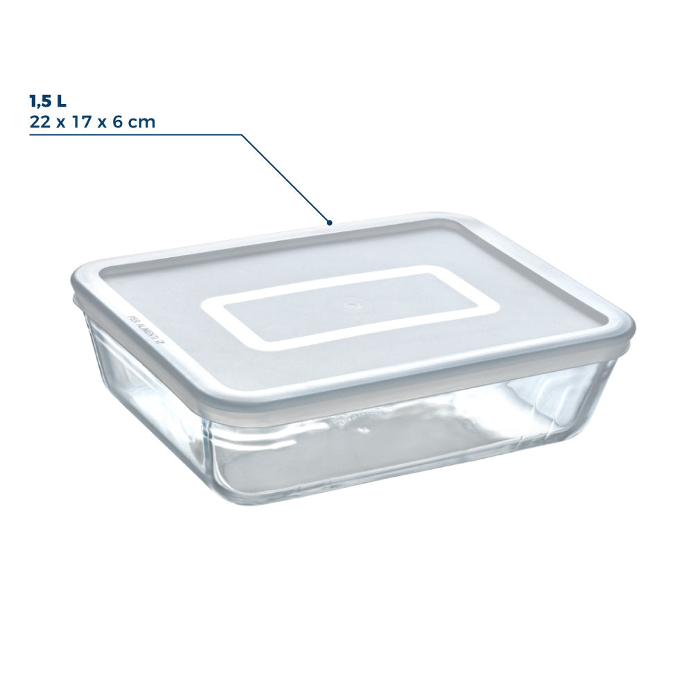 Cook & Freeze - Plat rectangulaire en verre avec couvercle spécial congélation air fyer*