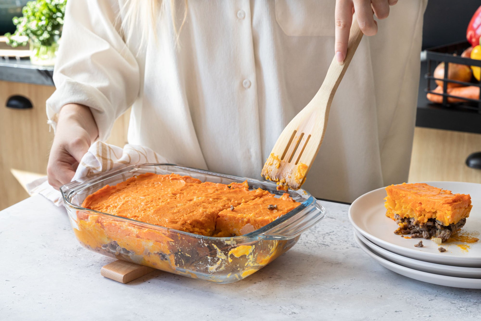 3er-Set rechteckige Ofenschalen aus Glas mit griffigem Griff - Irresistible