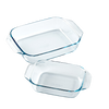 2er-Set rechteckigen Ofenschalen aus Glas mit leicht zu greifendem Griff 27 und 35 cm - Irresistible