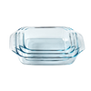 3er-Set rechteckige Ofenschalen aus Glas mit griffigem Griff - Irresistible