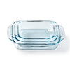 3er-Set rechteckige Ofenschalen aus Glas mit griffigem Griff - Irresistible