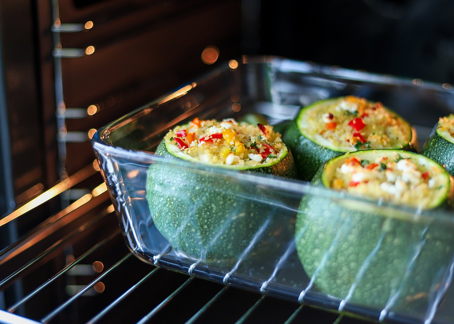 Zero Plastic - Set di 3 contenitori di vetro per alimenti con coperchio in vetro rettangolare