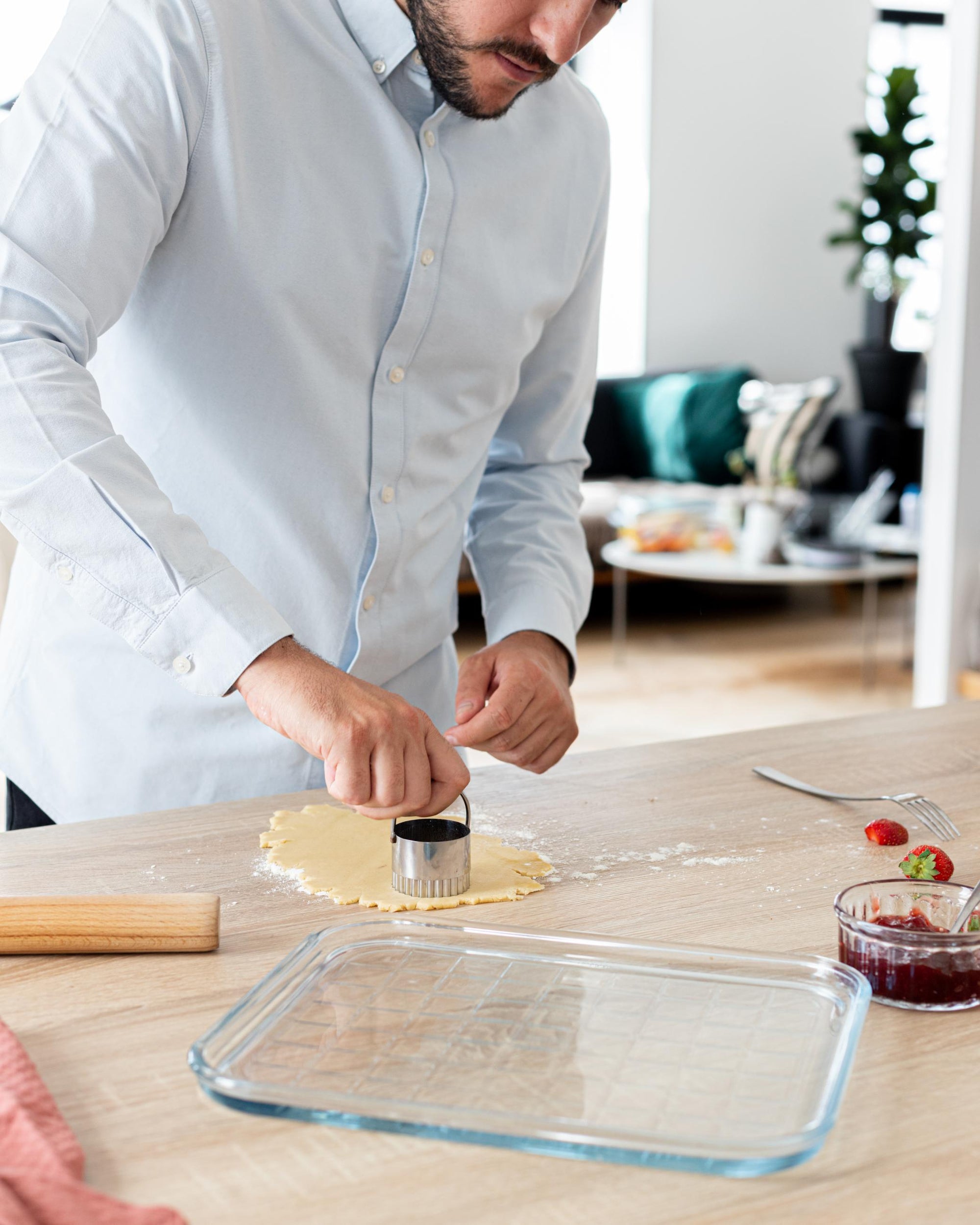 Set van 2 multifunctionele glazen bakplaten - Bake & Enjoy