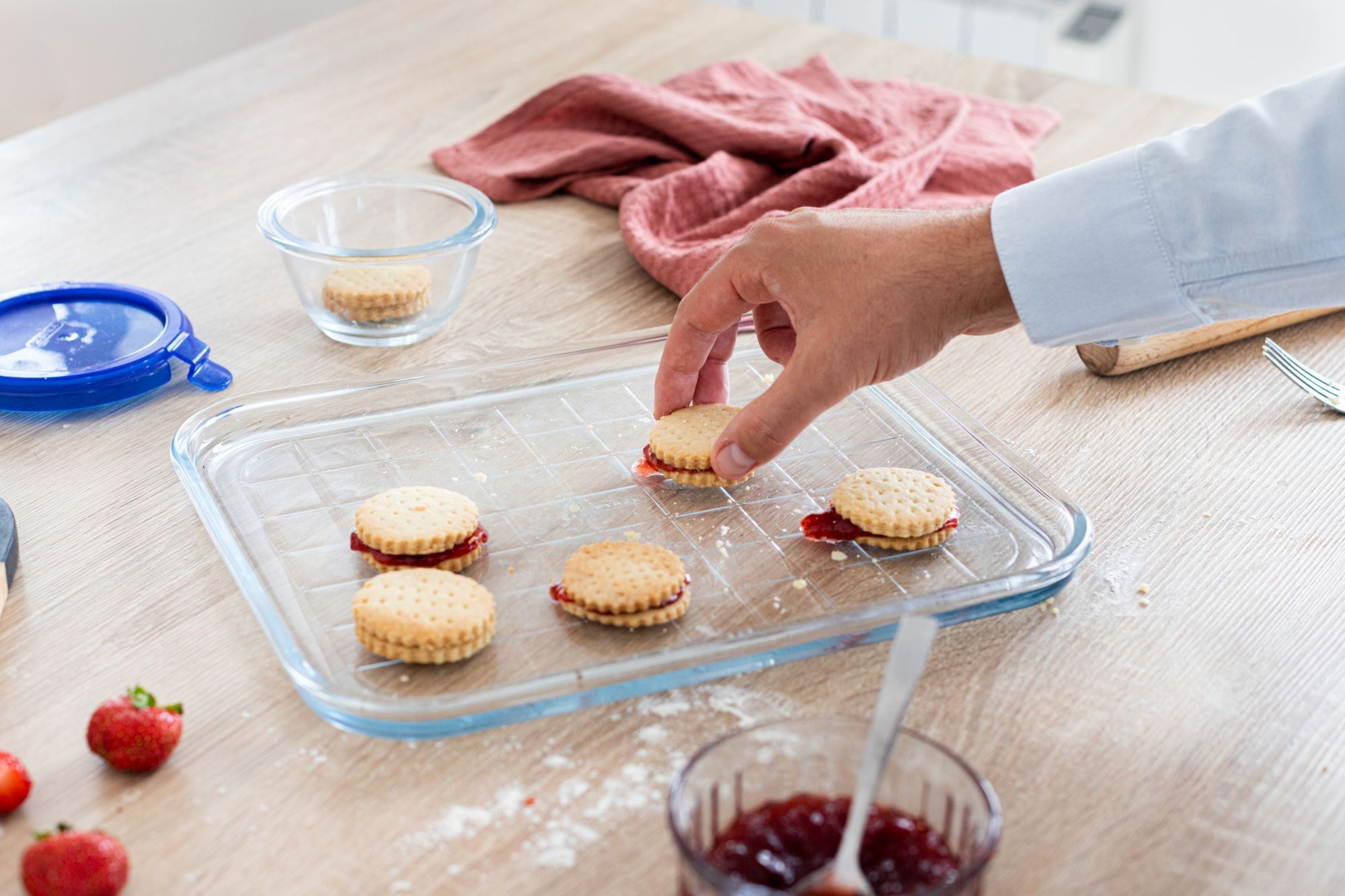 Set van 2 multifunctionele glazen bakplaten - Bake & Enjoy