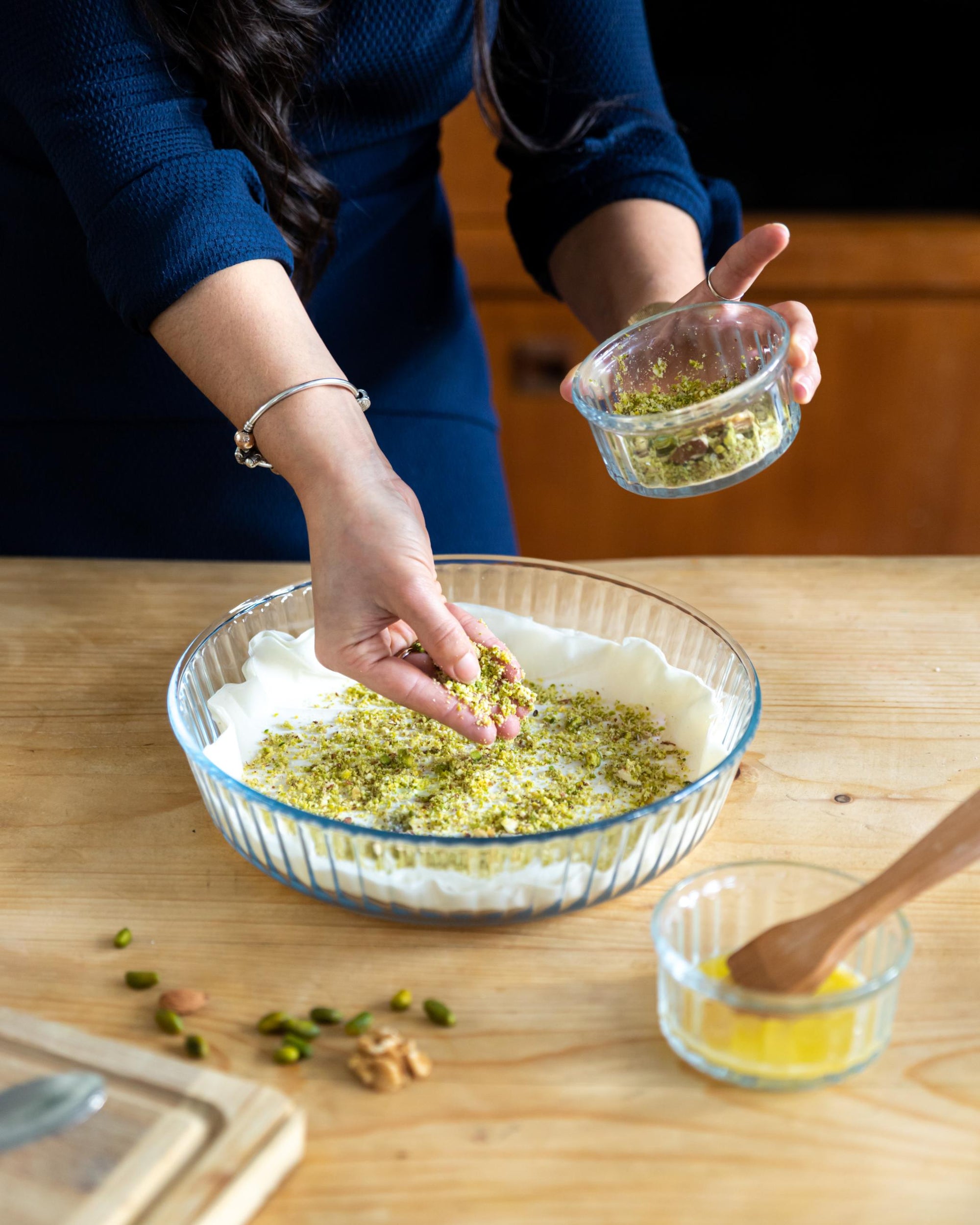 Vierviertelform aus Glas 26 cm