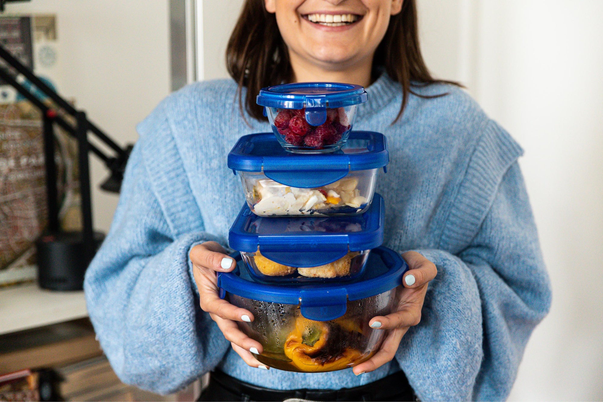 Cook & Go - Lot de 3 Lunch Box en verre cm avec couvercle hermétique